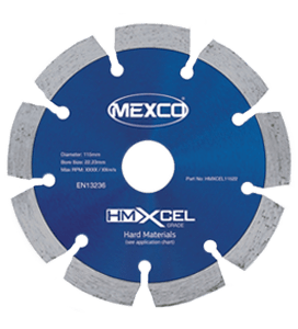MEXCO 125 mm x 22.23 mm HMXCEL HARD MATERIALS DIAMOND BLADE-0